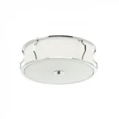 Lampy sufitowe - Orlicki Design LAMPA sufitowa Pirelo PL Cromo klasyczna OPRAWA okrągły plafon abażurowy biały chrom Pirelo PL Cromo - miniaturka - grafika 1