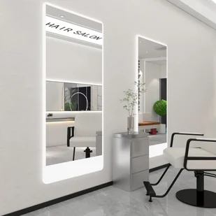Konsola konsoleta fryzjerska barberska lustro fryzjerskie LED rama aluminiowa 200x80 PRO - Meble fryzjerskie - miniaturka - grafika 1