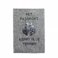 Etui na dokumenty i karty - Kerry Blue Terrier Haftowany pokrowiec na paszport - miniaturka - grafika 1