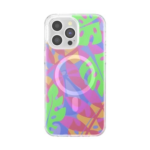 PopSockets iPhone 14 Pro Max uchwyt kompatybilny z MagSafe, etui na telefon iPhone 14 Pro Max, kompatybilne z bezprzewodowym ładowaniem, tylko etui - Boca Palms różowe