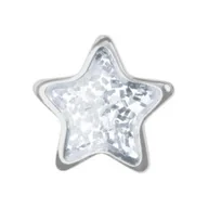 Piercing - Kolczyki błyszcząca biała gwiazdka w srebrnej oprawie Studex system 75 7524 3544 - miniaturka - grafika 1