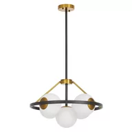 Lampy sufitowe - NOWOCZESNA LAMPA WISZĄCA CZARNO-MOSIĘŻNA DONZANO W5 - miniaturka - grafika 1