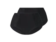 Majtki damskie - esmara® Majtki damskie z wysokim stanem PLUS SIZE XXL, 2 pary (Czarny, L(44/46)) - miniaturka - grafika 1