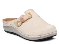 Klapki i japonki damskie - Klapki damskie zakryte palce wygodne skórzana wkładka beżowe Inblu PF-04-37 - miniaturka - grafika 1