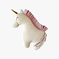 Kołdry i poduszki dla dzieci - Jednorożec UNICORN poduszka - beżowy z różową grzywą - miniaturka - grafika 1