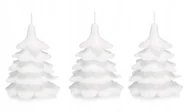 Świece - 3x świeczki świąteczne choinka 10 cm biała - miniaturka - grafika 1