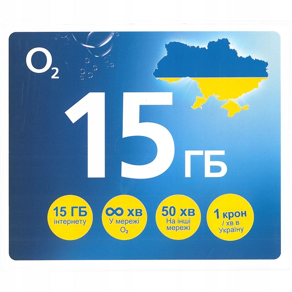 Czeska karta sim Czeski O2 Bez Rejestracji Prepaid 15 Gb 50 Min