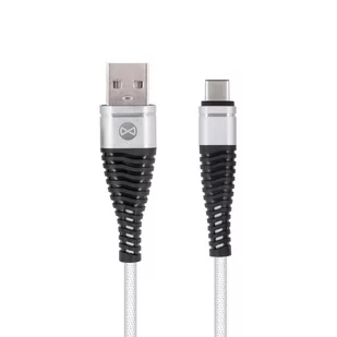 Forever TelForceOne Kabel USB typ-C Shark biały 1m 2A GSM045628 - Kable USB - miniaturka - grafika 3