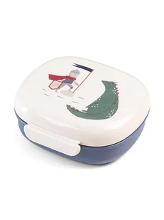 Sebra Pudełko w kolorze granatowo-białym na lunch - 17,5 x 16,5 x 7,2 cm - Sztućce dla dzieci - miniaturka - grafika 1