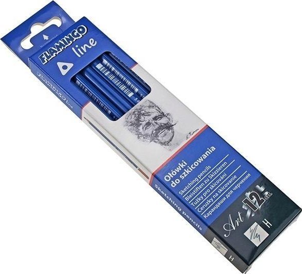 Ołówki do szkicowania trójkątne H 12szt