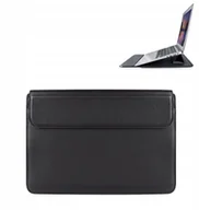 Torby na laptopy - Etui Devia etui pokrowiec torba do laptopa / MacBooka Ultra-Thin z funkcją podstawki 15,4'' sztuczna skóra czarny - miniaturka - grafika 1