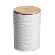 Pojemniki kuchenne - Żłobiony, ceramiczny słoik z wieczkiem, na produkty sypkie, 770 ml - miniaturka - grafika 1