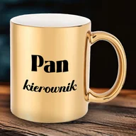Kubki - Złoty kubek z napisem - Pan kierownik - miniaturka - grafika 1