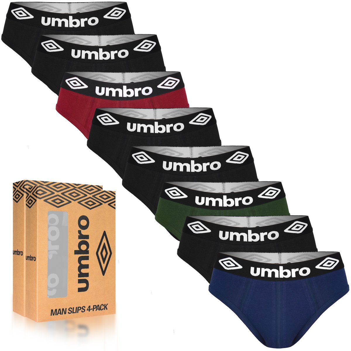 Umbro Slipy Majtki Męskie Bawełniane Zestaw 8 sztuk BM208 Rozmiar XXL