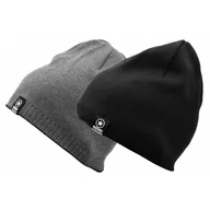 Czapki damskie - Dwustronna Męska Zimowa Czapka Szary/Czarny - L/XL REDSD ST-514D - miniaturka - grafika 1