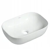 Umywalki - Umywalka biała ceramiczna prostokątna nablatowa 46x33 cm - miniaturka - grafika 1