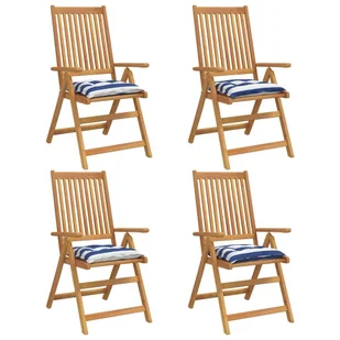 Poduszki na krzesło, 4 szt., niebiesko-białe paski, 50x50x7 cm - Poduszki ogrodowe - miniaturka - grafika 4