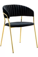 Krzesła - King Home Krzesło Margo Gold Velvet czarne - miniaturka - grafika 1