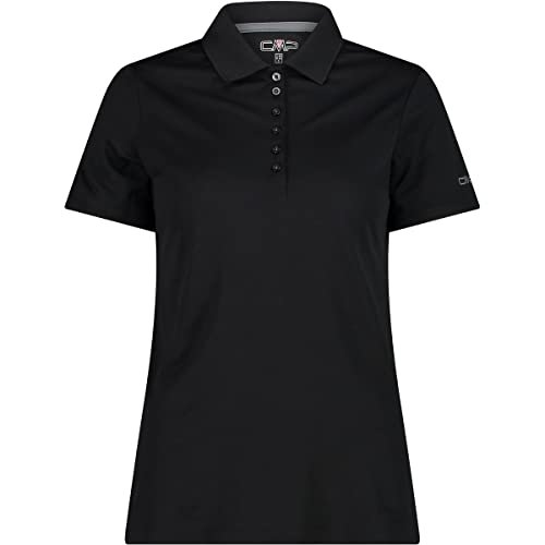 CMP Damska koszulka polo Piquet w Solid Colour T-shirt Black Graphite. L