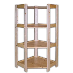 B2B Partner Regał drewniany narożny 4 półki, 1275x600x335 mm 11131 - Szafy i regały magazynowe - miniaturka - grafika 1