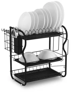 Suszarka do naczyń, trzypoziomowa, Massido, 53x25x45 cm, czarny - Suszarki do naczyń - miniaturka - grafika 1