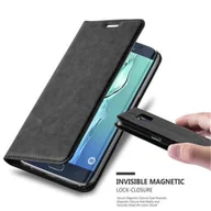 Etui i futerały do telefonów - Etui Cadorabo do Samsung Galaxy S6 EDGE z czarną obudową ochronną na telefon komórkowy z magnetycznym zamknięciem - miniaturka - grafika 1