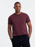Koszulki męskie - Męski T-shirt bawełniany Classic BASIC bordowy XL - miniaturka - grafika 1