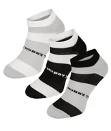 Majtki męskie - Skarpetki krótkie STRIPES trójpak biało-szaro-czarny-41-43 - miniaturka - grafika 1