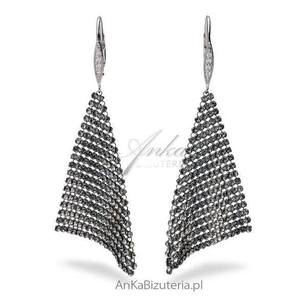 ankabizuteria.pl Kolczyki srebrne Swarovski KOLCZYKI ELEGANCE