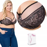 Biustonosze - Koronkowy miękki biustonosz AVA 1396 CZARNY, 80E - miniaturka - grafika 1