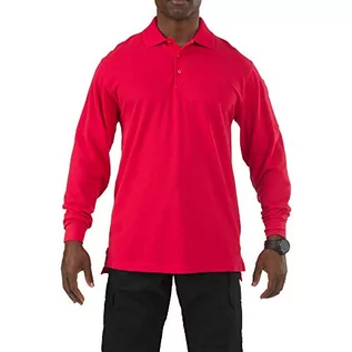 Koszulki męskie - 5.11 Taktyczna profesjonalna męska koszulka polo z długim rękawem, mężczyźni, profesjonaliści polo, seria czerwona, L - grafika 1