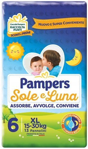 Pieluszki Pampers Sole E Luna wygodne chłonne 15-30 kg Rozmiar 6 13 szt