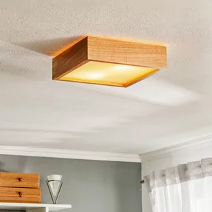 Lampa sufitowa Quatro DR z drewnianą ramą, 30,5cm - Lampy sufitowe - miniaturka - grafika 1