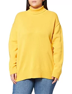 Maerz Damski sweter z golfem z merynosów, bardzo delikatny sweter, kurkuma, luźny krój - Swetry damskie - miniaturka - grafika 1