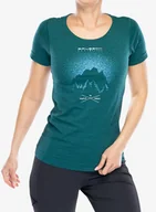 Koszulki i topy damskie - Koszulka damska Brubeck Outdoor Wool Pro T-Shirt - green/mountains - miniaturka - grafika 1