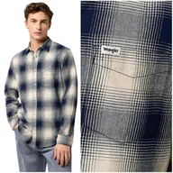 Koszule męskie - Wrangler 1 PKT SHIRT Dusty klasyczna koszula bawełniana męska w kratę L - miniaturka - grafika 1