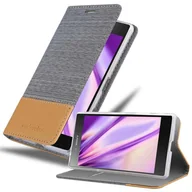 Etui i futerały do telefonów - Etui Cadorabo do Sony Xperia Z5 PREMIUM w kolorze LIGHT GREY BROWN Etui na telefon komórkowy z magnetycznym zamknięciem, funkcją podstawki i miejscem na kartę Etui Etui ochronne Etui z klapką w stylu książki - miniaturka - grafika 1