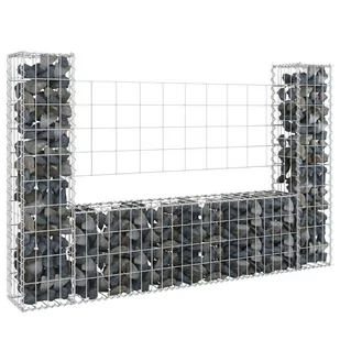 Vidaxl shumee shumee gabionowe z 2 słupkami żelazo 140x20x100 cm - Ogrodzenia - miniaturka - grafika 1