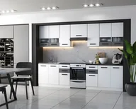 Meble kuchenne - Meble Kuchenne Biało Szare Elio 3.0m Nowoczesny Zestaw Kuchenny Modułowy - miniaturka - grafika 1