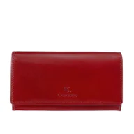 Portfele - Duży czerwony portfel damski Canaletto ze skóry licowej z RFID – elegancja i bezpieczeństwo PD1602s135 RFID - miniaturka - grafika 1