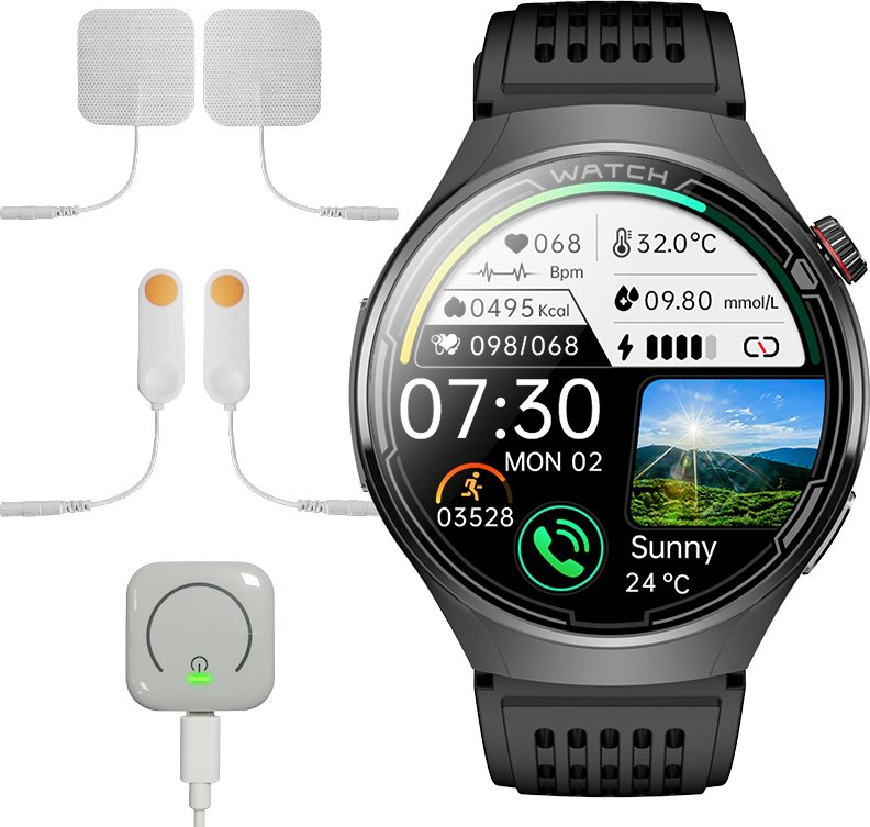 INF Smartwatch ze wspomaganiem snu i masażem Czarny