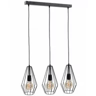 Lampy sufitowe - KET LAMPA wisząca industrialna OPRAWA metalowy ZWIS druciany czarny KET437 - miniaturka - grafika 1