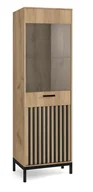 Witryny - Witryna LAMINO W-1 dąb craft/czarny na czarnych nogach - miniaturka - grafika 1