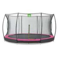 Trampoliny - Exit Trampolina naziemna Silhouette ø427cm z siatką zabezpieczającą różowa - miniaturka - grafika 1