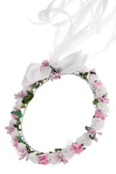 Ozdoby do włosów - Wianek komunijny jak żywy z różem komunia wianki komunijne do komunii komunijne WK114 - miniaturka - grafika 1