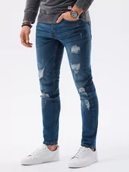 Spodnie męskie jeansowe z dziurami REGULAR FIT P1024 - niebieskie - Ceny i  opinie na Skapiec.pl