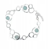 Bransoletki - Bransoletka srebrna pr. 925 z kamieniem Agat aqua - miniaturka - grafika 1