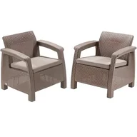 Meble ogrodowe - Zestaw mebli ogrodowych  KETER CORFU II DUO CAPPUCCINO - miniaturka - grafika 1