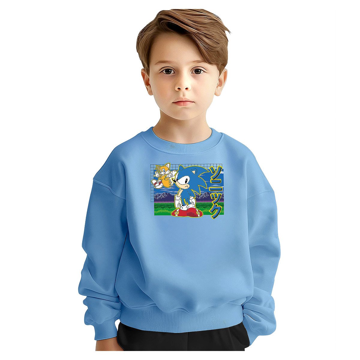 BLUZA DZIECIĘCA MŁODZIEŻOWA SONIC 134-140 WZORY PREZENT