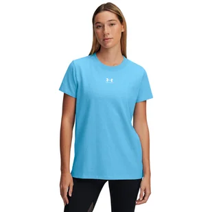 Damska Koszulka z krótkim rękawem UNDER ARMOUR UA RIVAL CORE SS 1383648-453 – Niebieski - Koszulki i topy damskie - miniaturka - grafika 1